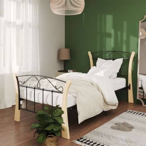 Okvir za krevet crni metalni 90 x 200 cm - black and light brown 90 x 200 cm Cijena