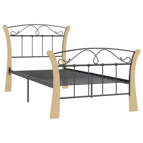 Okvir za krevet crni metalni 90 x 200 cm - black and light brown 90 x 200 cm Cijena