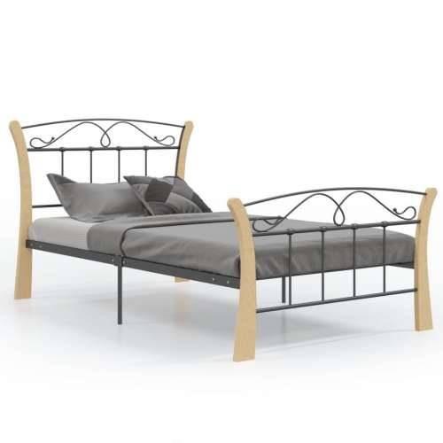Okvir za krevet crni metalni 100 x 200 cm - black and light brown 100 x 200 cm Cijena