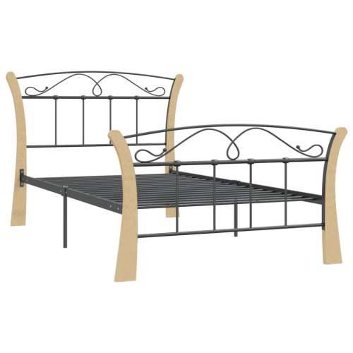 Okvir za krevet crni metalni 100 x 200 cm - black and light brown 100 x 200 cm Cijena
