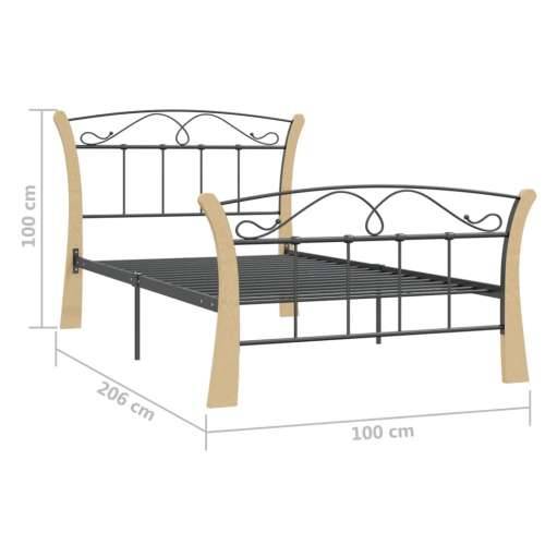Okvir za krevet crni metalni 100 x 200 cm - black and light brown 100 x 200 cm Cijena