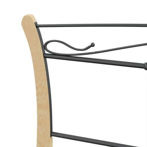 Okvir za krevet crni metalni 200 x 200 cm - crna i svijetla boja drva 200 x 200 cm Cijena