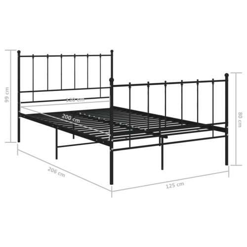 Okvir za krevet crni metalni 120 x 200 cm - Crna 120 x 200 cm Cijena