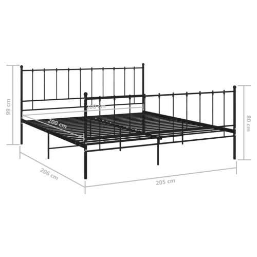 Okvir za krevet crni metalni 200 x 200 cm - Crna 200 x 200 cm Cijena