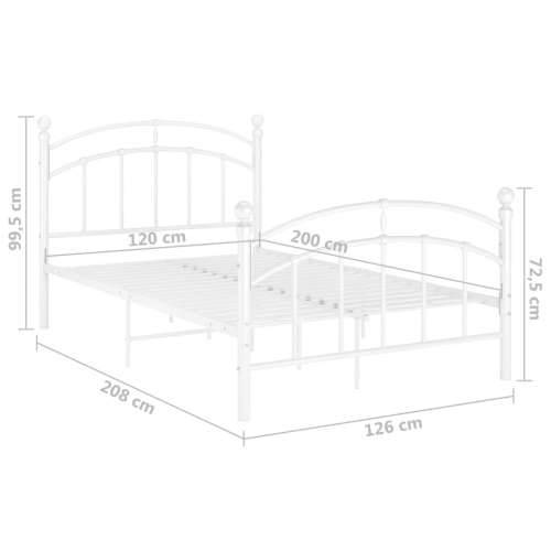 Okvir za krevet bijeli metalni 120 x 200 cm - Bijela 120 x 200 cm Cijena