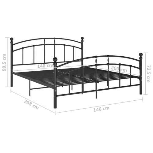 Okvir za krevet crni metalni 140 x 200 cm - Crna 140 x 200 cm Cijena