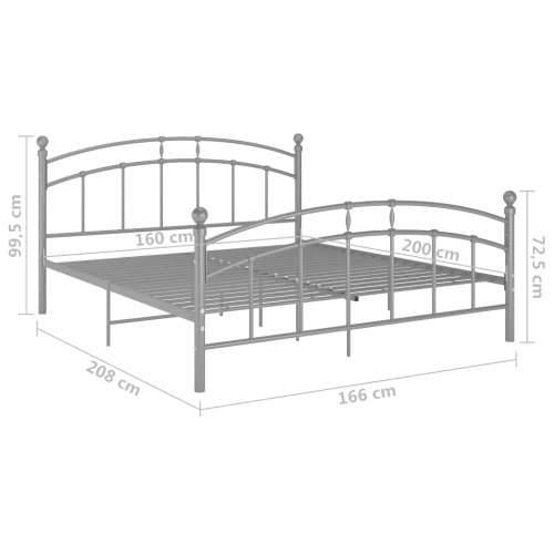 Okvir za krevet sivi metalni 160 x 200 cm - Siva 160 x 200 cm Cijena