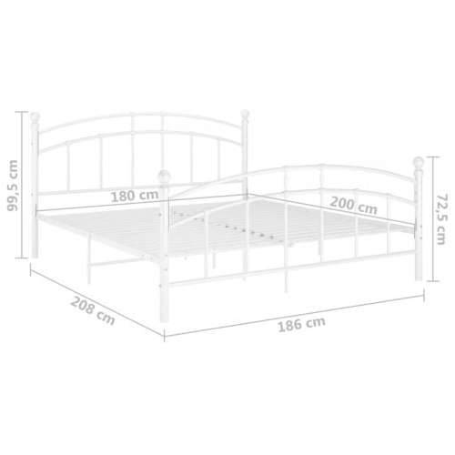 Okvir za krevet bijeli metalni 180 x 200 cm - Bijela 180 x 200 cm Cijena