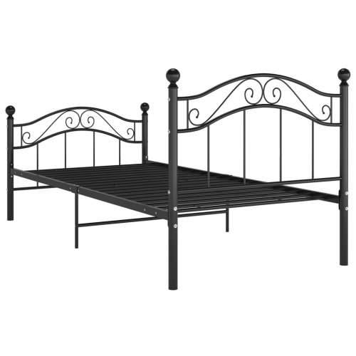 Okvir za krevet crni metalni 90 x 200 cm Crna 90 x 200 cm Cijena