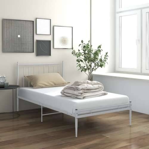 Okvir za krevet bijeli metalni 100 x 200 cm - Bijela 100 x 200 cm Cijena