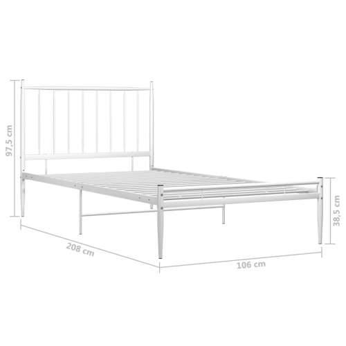 Okvir za krevet bijeli metalni 100 x 200 cm - Bijela 100 x 200 cm Cijena