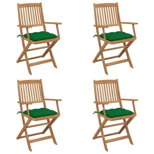 Sklopive vrtne stolice s jastucima 4 kom masivno bagremovo drvo Cijena
