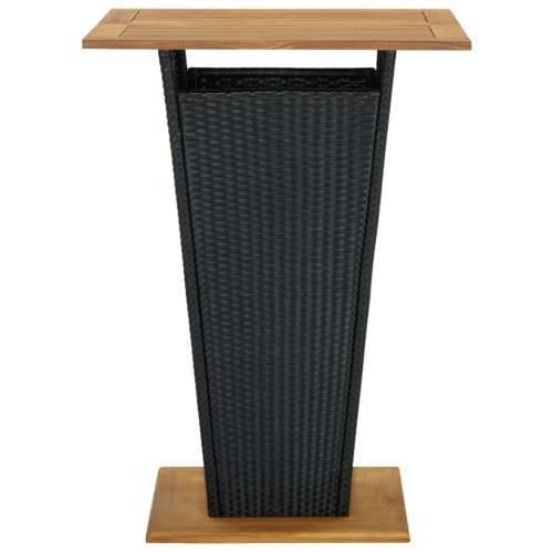 5-dijelni vrtni barski set od poliratana s jastucima crni - Crna Dužina stola 80 cm 4 Cijena