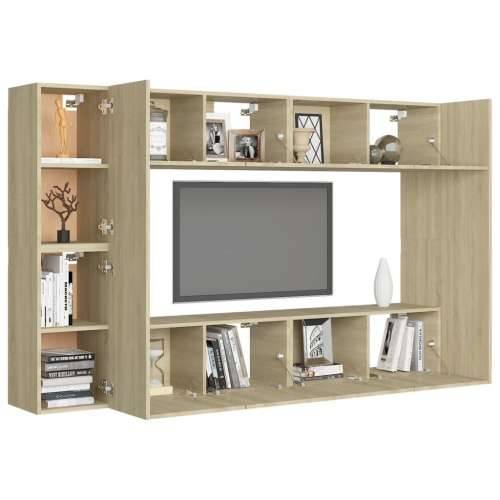8-dijelni set TV ormarića boja hrasta sonome konstruirano drvo - sonoma hrast 1 80 cm Cijena