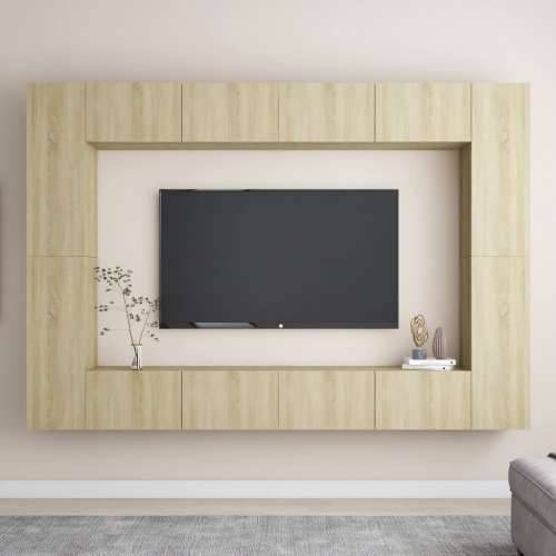 8-dijelni set TV ormarića boja hrasta sonome konstruirano drvo - sonoma hrast 1 100 cm Cijena