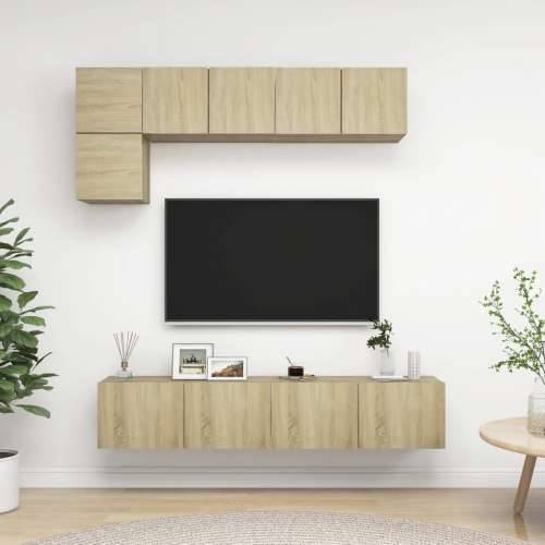 5-dijelni set TV ormarića boja hrasta sonome konstruirano drvo - sonoma hrast 1 80 cm Cijena