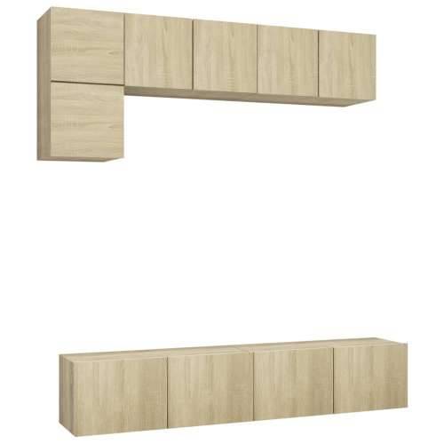 5-dijelni set TV ormarića boja hrasta sonome konstruirano drvo - sonoma hrast 1 80 cm Cijena