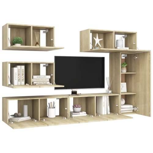 6-dijelni set TV ormarića boja hrasta sonome konstruirano drvo - sonoma hrast 6 80 cm Cijena
