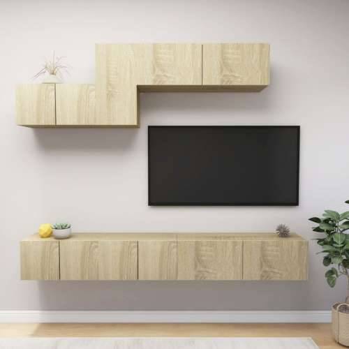 6-dijelni set TV ormarića boja hrasta sonome konstruirano drvo - sonoma hrast 6 100 cm Cijena