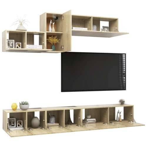 6-dijelni set TV ormarića boja hrasta sonome konstruirano drvo - sonoma hrast 6 100 cm Cijena