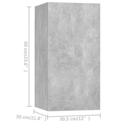 6-dijelni set TV ormarića siva boja betona konstruirano drvo - Beton siva 6 100 cm Cijena