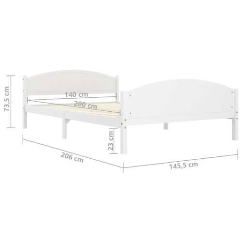 Okvir za krevet od masivne borovine bijeli 140 x 200 cm - Bijela 140 x 200 cm Cijena