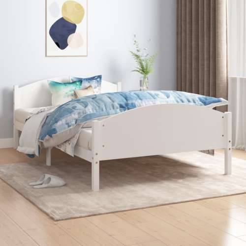 Okvir za krevet od masivne borovine bijeli 160 x 200 cm - Bijela 160 x 200 cm Cijena