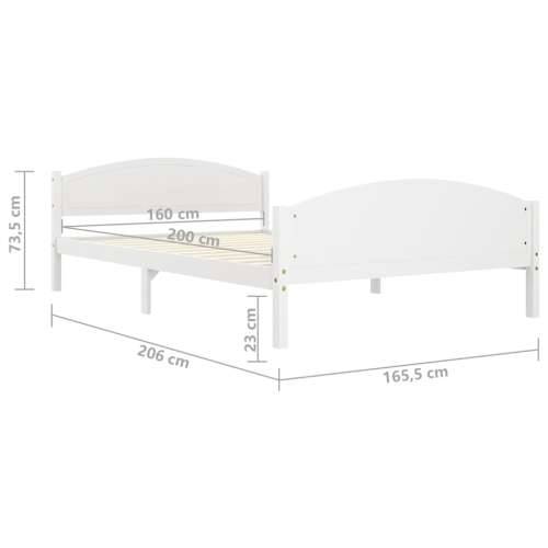 Okvir za krevet od masivne borovine bijeli 160 x 200 cm - Bijela 160 x 200 cm Cijena
