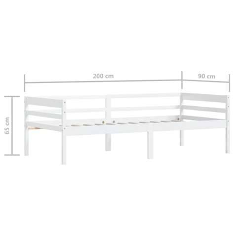 Okvir za krevet od masivne borovine bijeli 90 x 200 cm Bijela Cijena