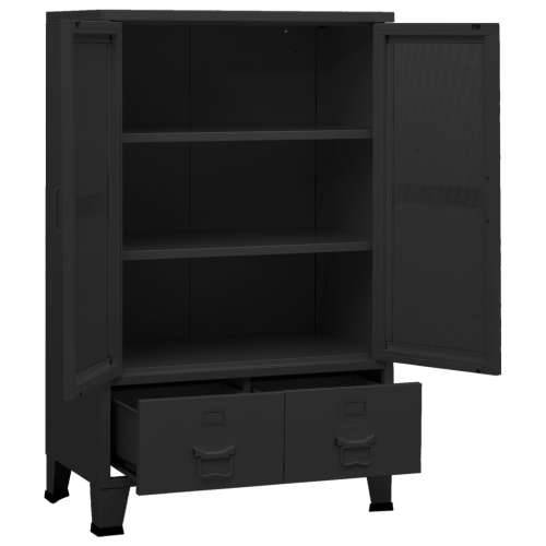 Industrijski sanduk za pohranu crni 70 x 40 x 115 cm metalni - Crna 1 Cijena