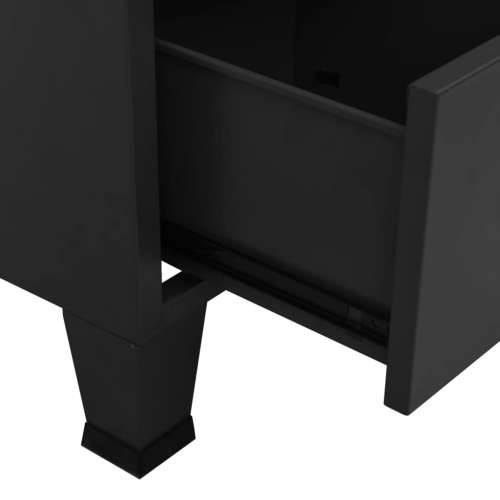Industrijski sanduk za pohranu crni 70 x 40 x 115 cm metalni - Crna 1 Cijena