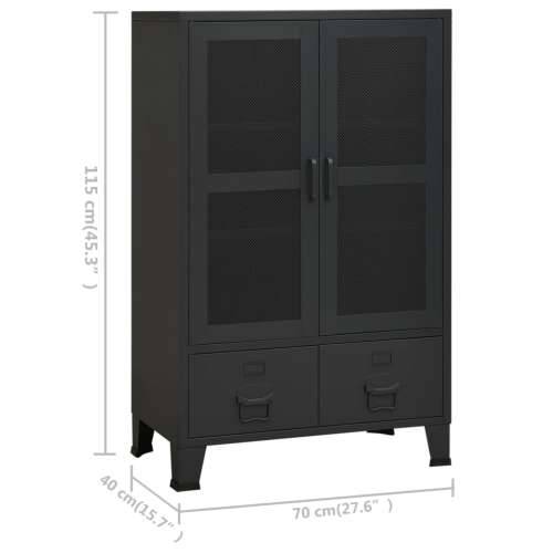 Industrijski sanduk za pohranu crni 70 x 40 x 115 cm metalni - Crna 1 Cijena