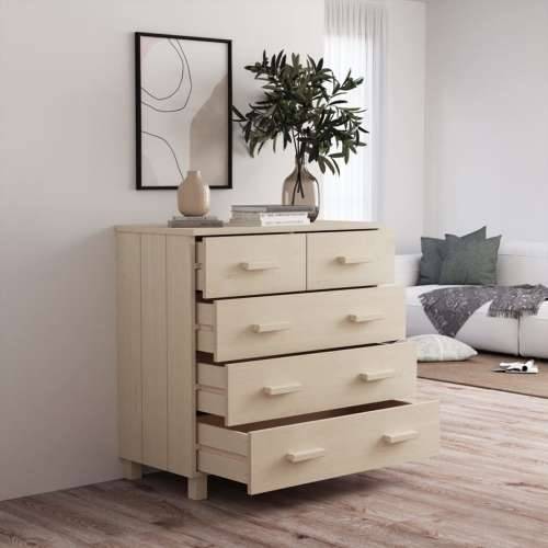 Komoda smeđa boja meda 79 x 40 x 80 cm od masivne borovine boja meda 1 Cijena