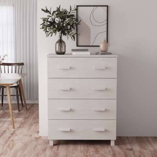 Komoda HAMAR bijela 79 x 40 x 103,5 cm od masivne borovine - Bijela 1 Cijena