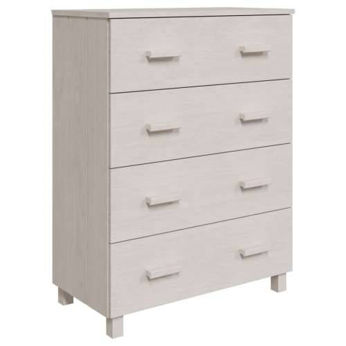Komoda HAMAR bijela 79 x 40 x 103,5 cm od masivne borovine - Bijela 1 Cijena