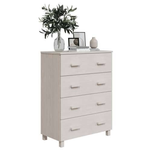 Komoda HAMAR bijela 79 x 40 x 103,5 cm od masivne borovine - Bijela 1 Cijena