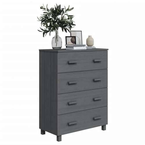 Komoda HAMAR tamnosiva 79 x 40 x 103,5 cm od masivne borovine - Tamno siva 1 Cijena