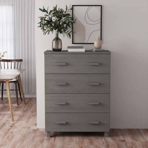 Komoda HAMAR svjetlosiva 79 x 40 x 103,5 cm od masivne borovine Svjetlosiva 1 Cijena