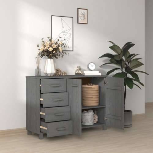 Komoda HAMAR tamnosiva 113 x 40 x 80 cm od masivne borovine - Tamno siva 1 Cijena
