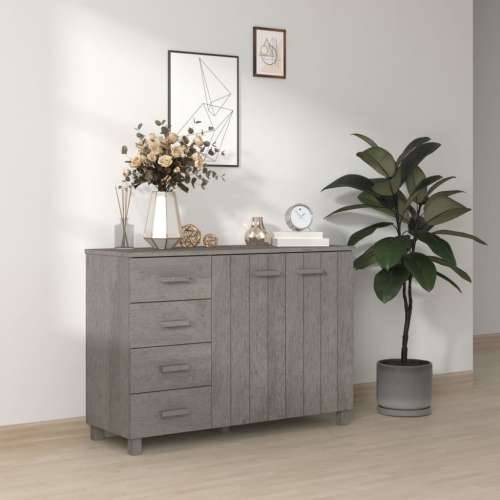 Komoda HAMAR svjetlosiva 113 x 40 x 80 cm od masivne borovine - Svjetlosiva 1 Cijena