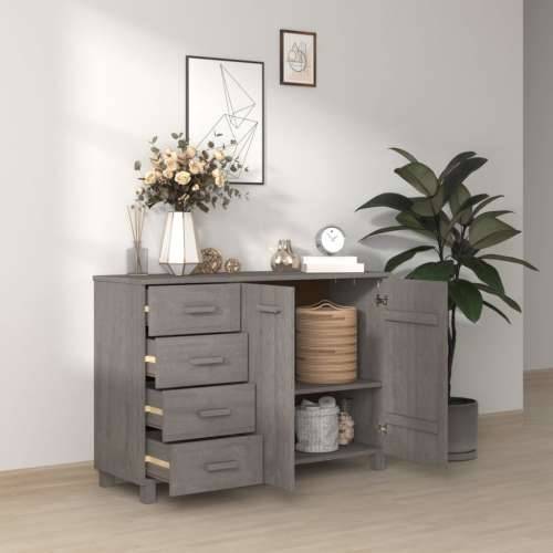 Komoda HAMAR svjetlosiva 113 x 40 x 80 cm od masivne borovine - Svjetlosiva 1 Cijena