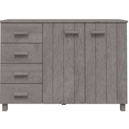 Komoda HAMAR svjetlosiva 113 x 40 x 80 cm od masivne borovine - Svjetlosiva 1 Cijena