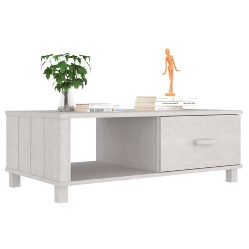 Stolić za kavu HAMAR bijeli 100x55x35 cm od masivne borovine Bijela 1 Cijena