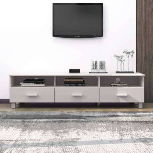 TV ormarić HAMAR bijeli 158 x 40 x 40 cm od masivne borovine - Bijela 1 Cijena