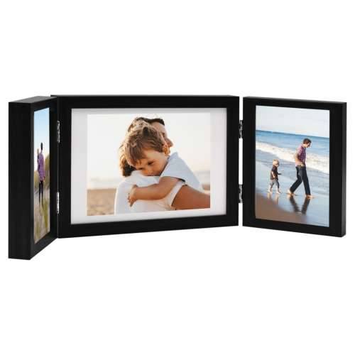 Trodijelni okvir za fotografije crni 28 x 18 cm + 2x (13x18 cm) Cijena