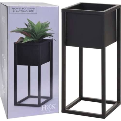 H&S Collection posuda za cvijeće na stalku metalna crna 50 cm - 21 x 21 x 50 cm 1 Cijena