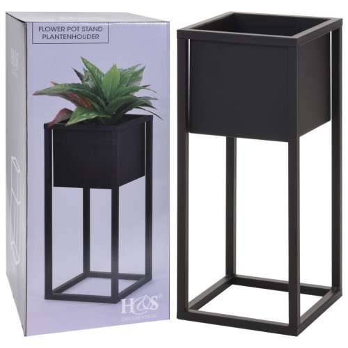 H&S Collection posuda za cvijeće na stalku metalna crna 50 cm - 21 x 21 x 50 cm 1 Cijena
