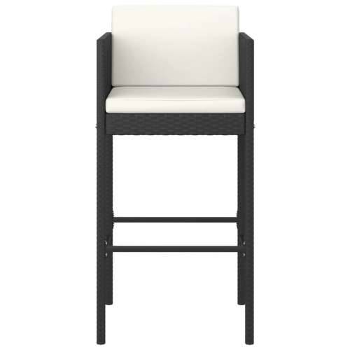 5-dijelni vrtni barski set od poliratana s jastucima crni - Crna 80 x 80 x 110 cm 4 Cijena