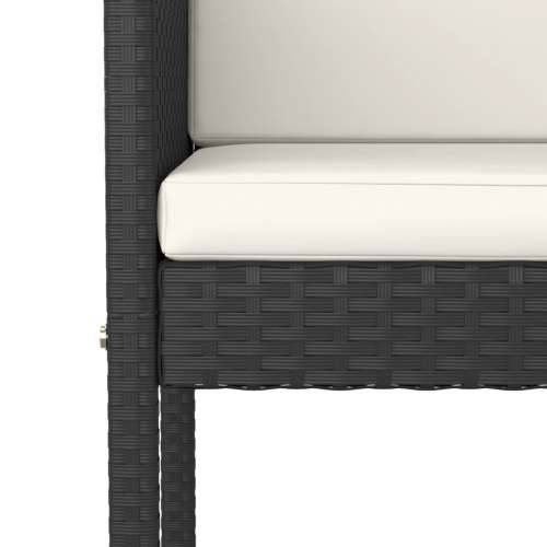 5-dijelni vrtni barski set od poliratana s jastucima crni - Crna 80 x 80 x 110 cm 4 Cijena