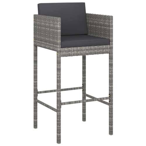 5-dijelni vrtni barski set od poliratana s jastucima sivi - Siva 80 x 80 x 110 cm 4 Cijena